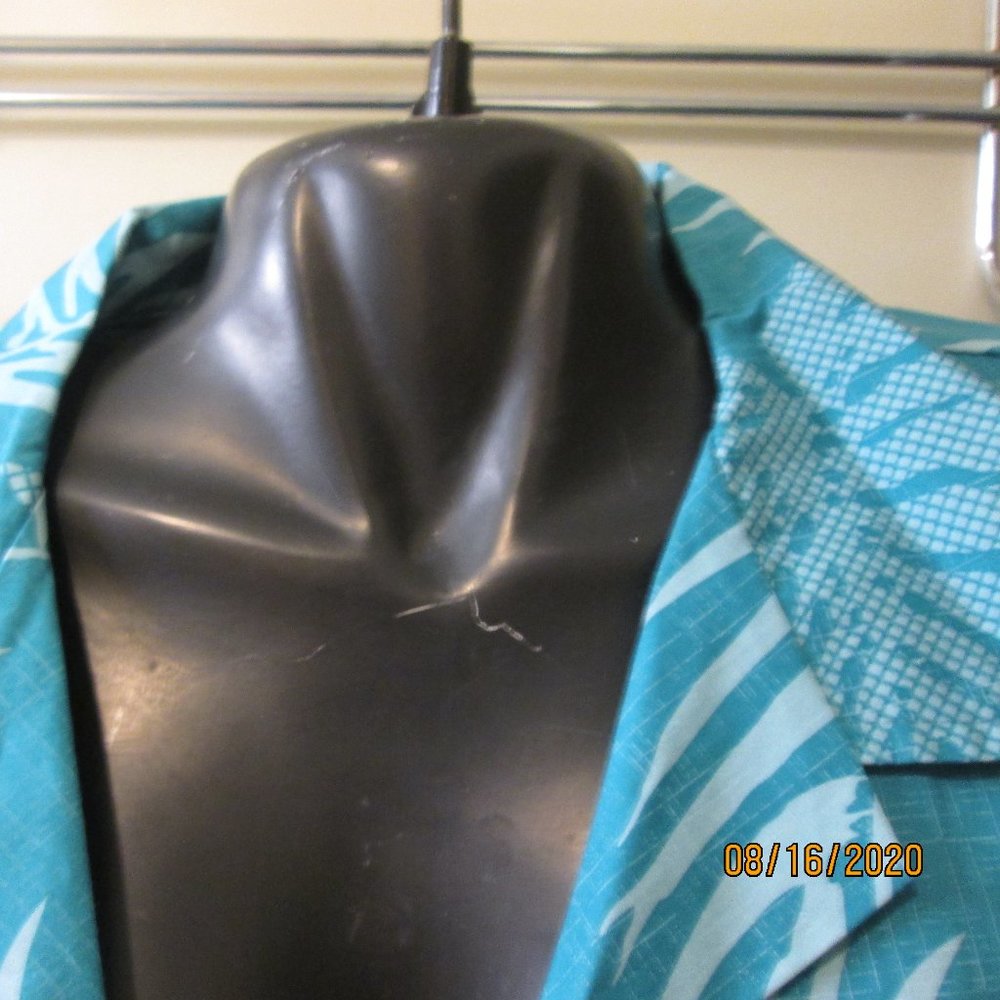 PALMWAVE HAWAIIAN SHIRT/ SIZE 2 XL /COTTON/TEAL - Picture 2 of 6